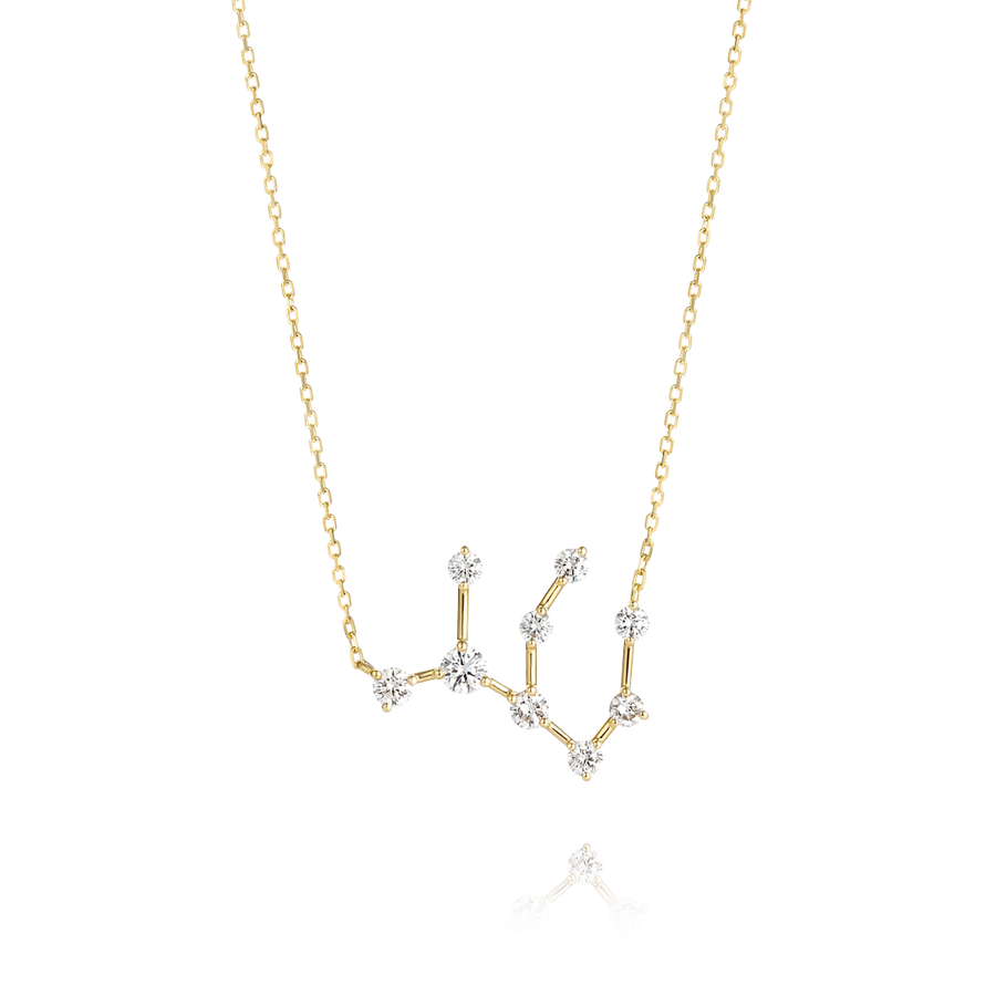 Virgo Constellation Lab-Grown Diamond Pendant Yellow Gold