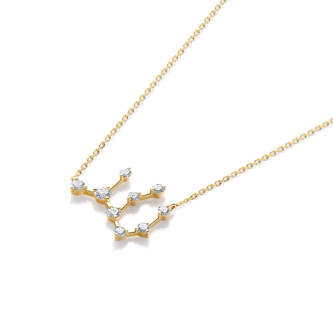 Virgo Constellation Lab-Grown Diamond Pendant Yellow Gold