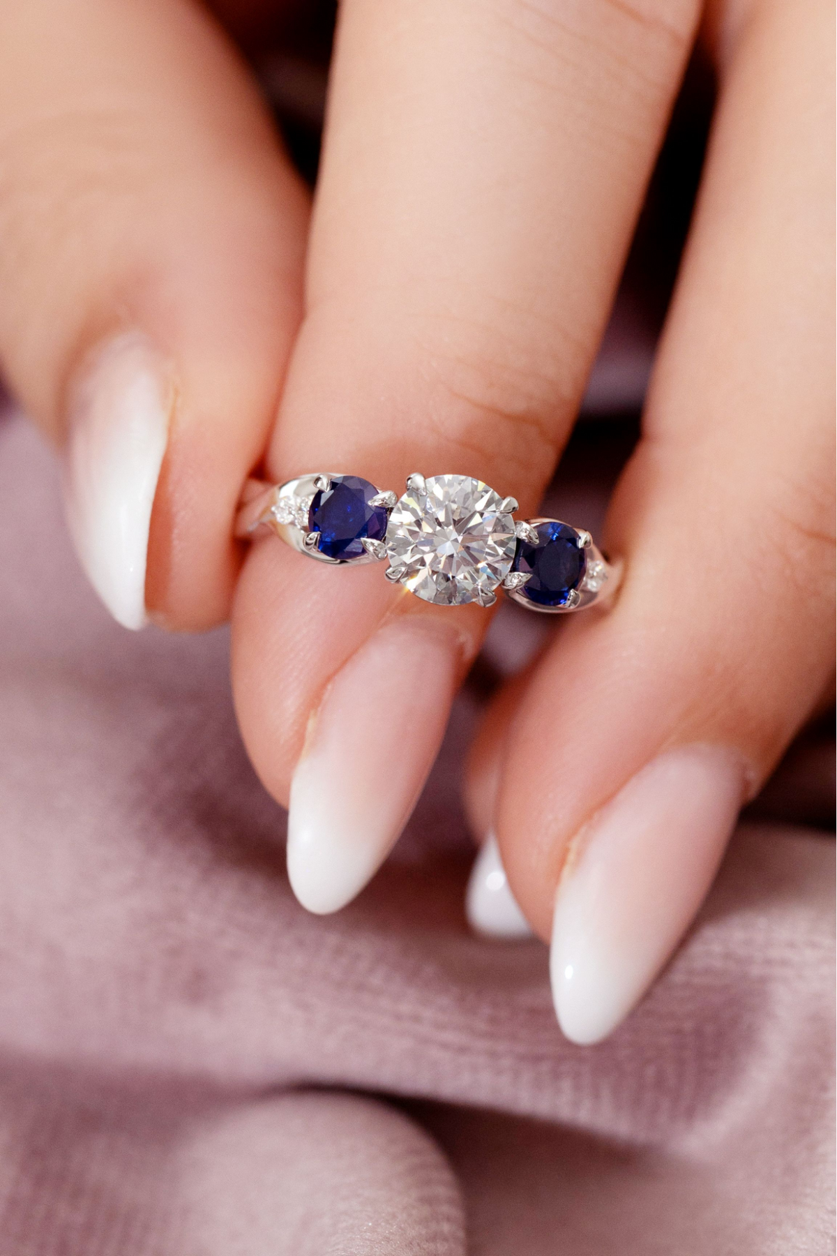 Which Metal Looks Best
With a Blue Sapphire?