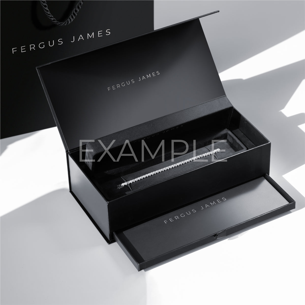 Lab-Grown Diamond Letter Bracelet White Gold - B