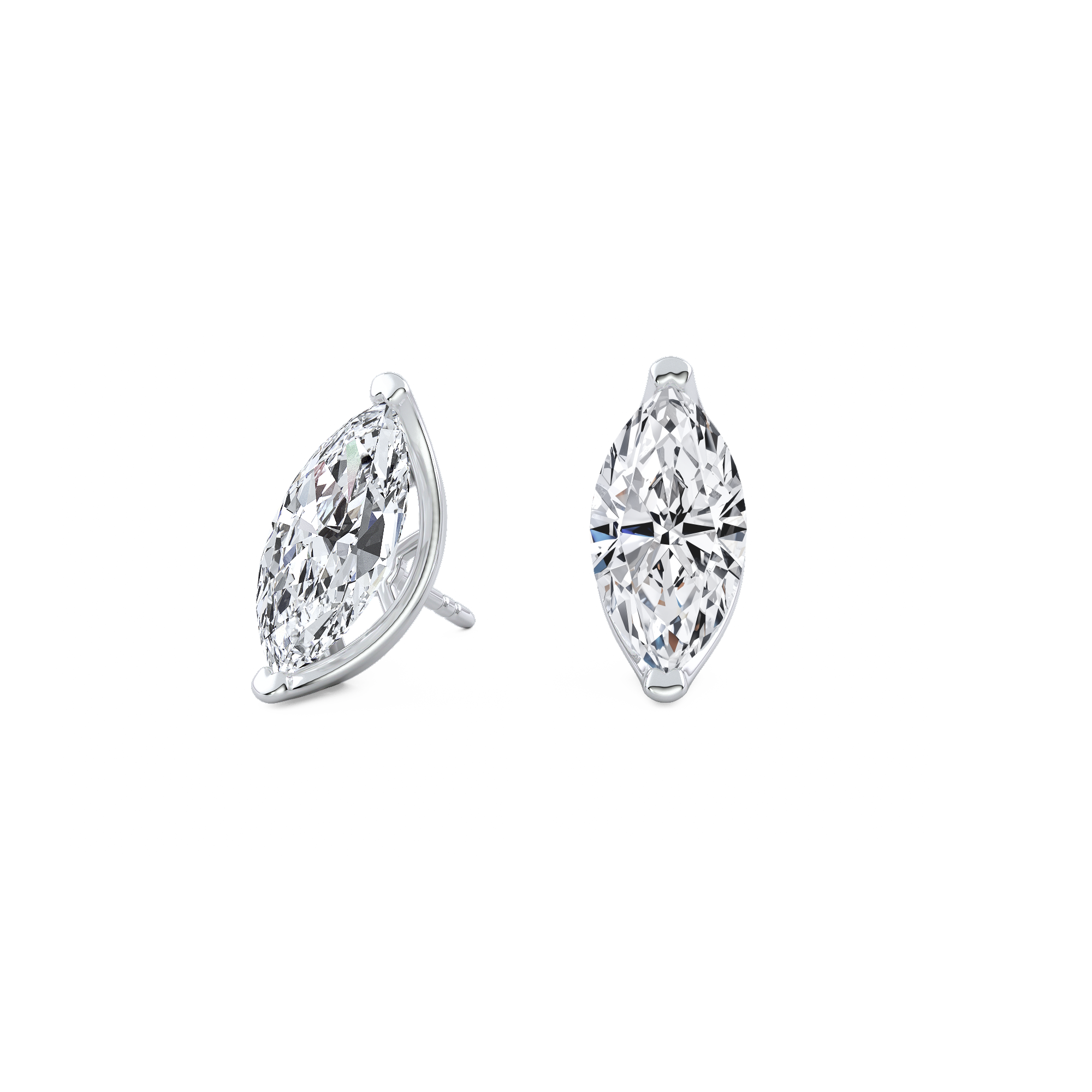 3ct Each (6ct Total) Marquise Lab-Grown Diamond Stud Earrings White Gold