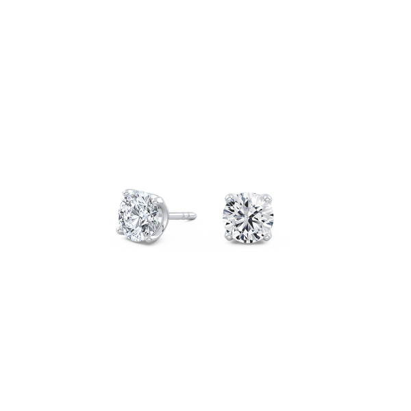1ct Each (2ct Total) Round Lab-Grown Diamond Stud Earrings White Gold