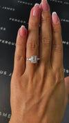 2.5 Carat Natural Trilogy Engagement Ring - Emerald Diamond
