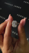 3 Carat Lab-Grown Halo Engagement Ring - Emerald Diamond