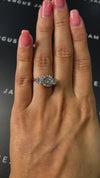 2 Carat Natural Trilogy Engagement Ring - Round Diamond