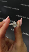 2.5 Carat Lab-Grown Diamond Engagement Ring - Pear Diamond Band in 18k White Gold Setting