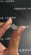 2 Carat Natural Diamond Band Engagement Ring - Princess Diamond