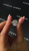 3 Carat Lab-Grown Halo Engagement Ring - Cushion Diamond