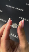 3 Carat Lab-Grown Trilogy Engagement Ring - Cushion Diamond
