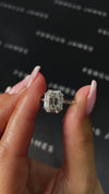 1 Carat Lab-Grown Halo Engagement Ring - Emerald Diamond