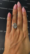 6 Carat Natural Solitaire Engagement Ring - Oval Diamond in 18k White Gold Setting