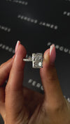 3 Carat Natural Diamond Band Engagement Ring - Radiant Diamond