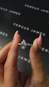 1.5 Carat Lab-Grown Diamond Band Engagement Ring - Pear Diamond in 18k White Gold Setting
