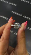 3 Carat Natural Diamond Band Engagement Ring - Round Diamond