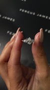 0.5 Carat Lab-Grown Trilogy Engagement Ring - Pear Diamond
