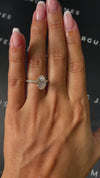 2 Carat Natural Diamond Band Engagement Ring - Oval Diamond