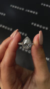 2 Carat Natural Halo Engagement Ring - Pear Diamond in 18k White Gold Setting