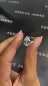 2 Carat Natural Trilogy Engagement Ring - Pear Diamond in 18k White Gold Setting