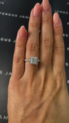 1.5 Carat Lab-Grown Halo Engagement Ring - Princess Diamond