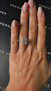 4 Carat Natural Diamond Band Engagement Ring - Emerald Diamond