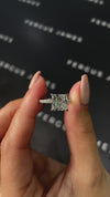 3 Carat Lab-Grown Diamond Band Engagement Ring - Princess Diamond in 18k White Gold Setting