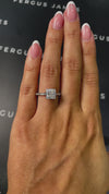 0.5 Carat Lab-Grown Halo Engagement Ring - Princess Diamond