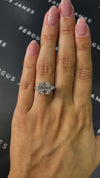5 Carat Natural Trilogy Engagement Ring - Asscher Diamond