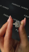 2 Carat Lab-Grown Halo Engagement Ring - Emerald Diamond in 18k White Gold Setting