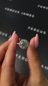 2 Carat Lab-Grown Halo Engagement Ring - Round Diamond in 18k White Gold Setting