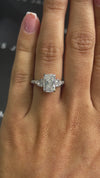 2 Carat Lab-Grown Trilogy Engagement Ring - Radiant Diamond in 18k White Gold Setting
