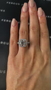 3 Carat Lab-Grown Halo Engagement Ring - Cushion Diamond