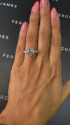 3 Carat Natural Diamond Band Engagement Ring - Round Diamond