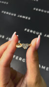 1 Carat Natural Diamond Band Engagement Ring - Heart Diamond