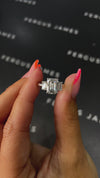 2 Carat Natural Trilogy Engagement Ring - Emerald Diamond