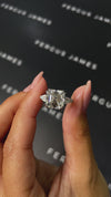 5 Carat Lab-Grown Trilogy Engagement Ring - Asscher Diamond in 18k White Gold Setting