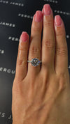 3 Carat Natural Diamond Band Engagement Ring - Round Diamond