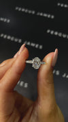 1.5 Carat Natural Diamond Band Engagement Ring - Oval Diamond