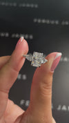 2 Carat Lab-Grown Trilogy Engagement Ring - Radiant Diamond in 18k White Gold Setting