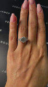 3 Carat Natural Trilogy Engagement Ring - Round Diamond in 18k White Gold Setting