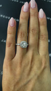 1.5 Carat Lab-Grown Halo Engagement Ring - Cushion Diamond
