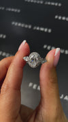 1.5 Carat Natural Trilogy Engagement Ring - Oval Diamond