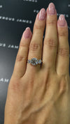 2 Carat Natural Trilogy Engagement Ring - Round Diamond
