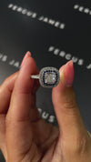1.5 Carat Lab-Grown Halo Engagement Ring - Cushion Diamond