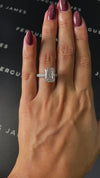 6 Carat Lab-Grown Diamond Band Engagement Ring - Emerald Diamond