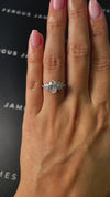 1.5 Carat Natural Trilogy Engagement Ring - Oval Diamond