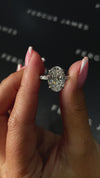 3.5 Carat Lab-Grown Diamond Band Engagement Ring - Oval Diamond in 18k White Gold Setting
