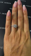 1 Carat Natural Halo Engagement Ring - Princess Diamond
