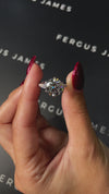 4.5 Carat Natural Trilogy Engagement Ring - Round Diamond in 18k White Gold Setting