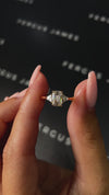 1 Carat Natural Trilogy Engagement Ring - Emerald Diamond