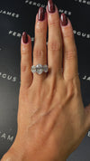 2.5 Carat Natural Trilogy Engagement Ring - Oval Diamond